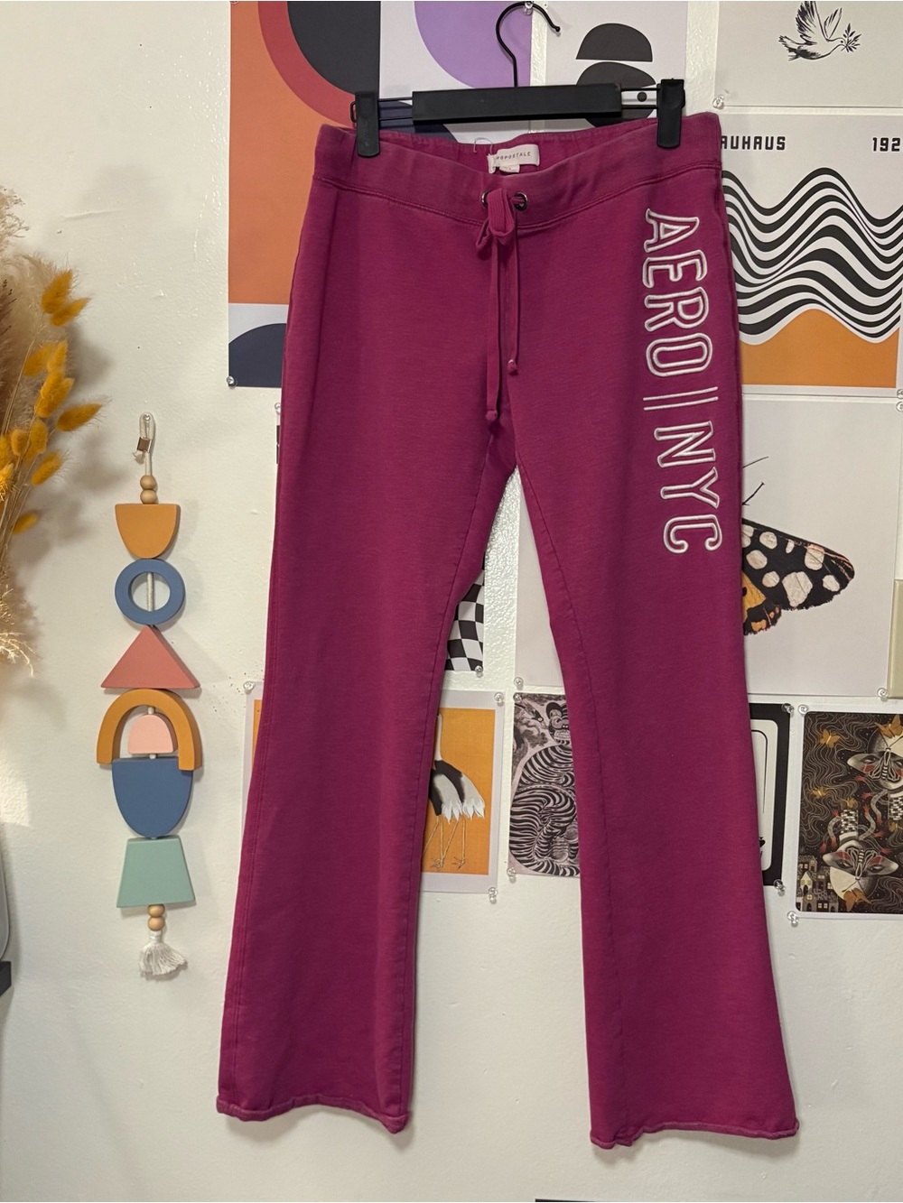 Aeropostale Pink AERO NYC Flare Sweatpants